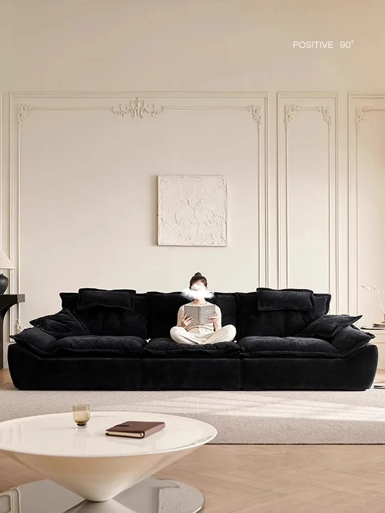 

Medieval sailing sofa designer living room big seat deep down Italian minimalist villa large flat layer fabric sofa