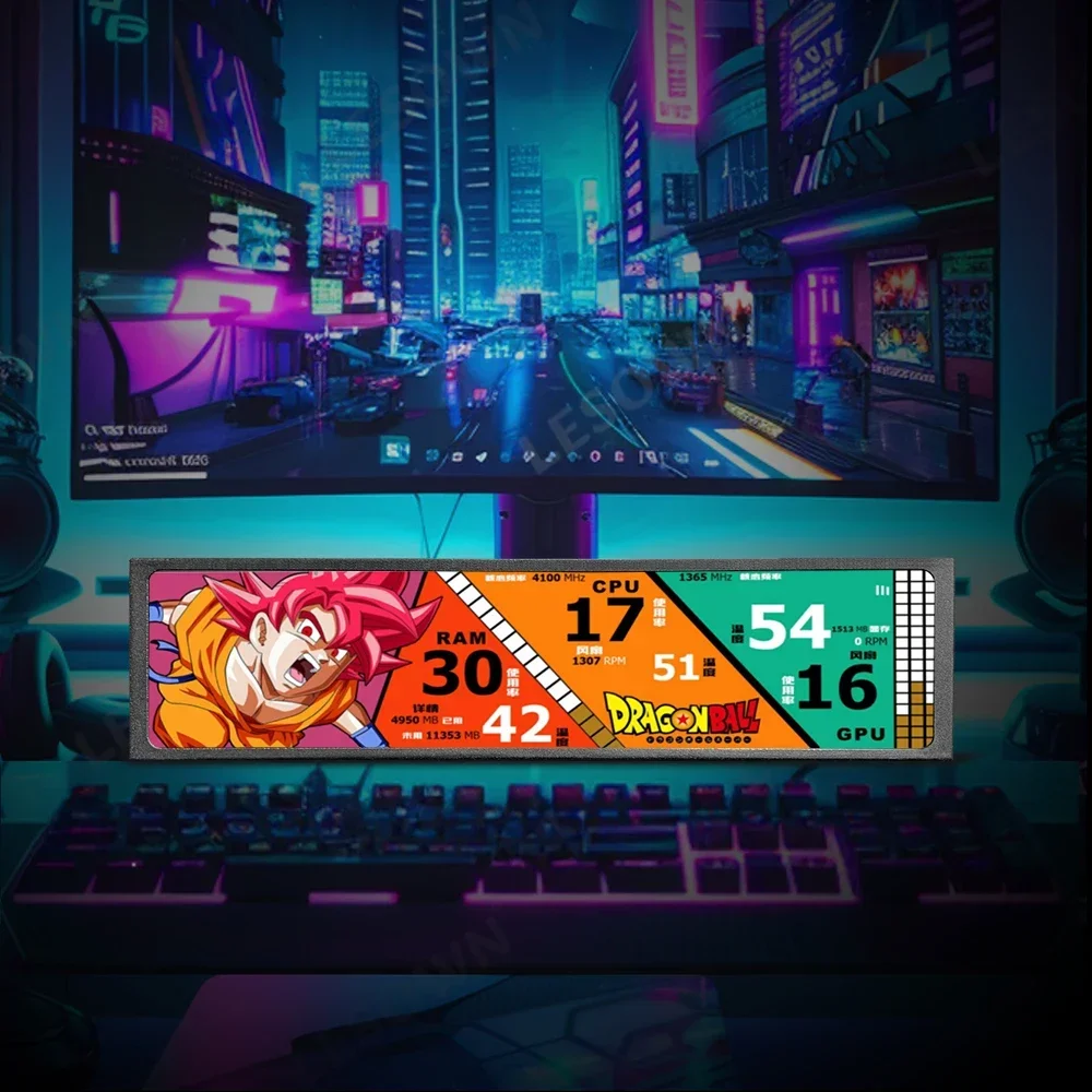 LESOWN 11.3 8.8 7.9 inch Stretched Bar Long Screen Monitor HDMI 440x1920 IPS LCD Portable Strip Display for Aida64 PC Case