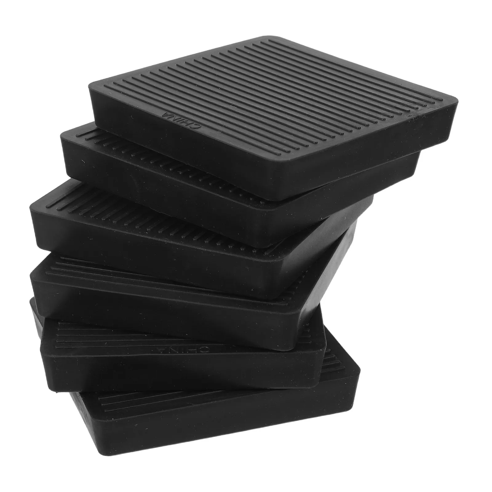 6Pcs Square Rubber Furniture Caster Cups Anti Slip Floor Protectors Sofa Chair Bed Table Piano Cabinet Leg Grippers