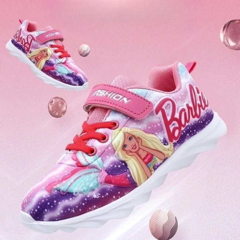 Disney The Little Mermaid Sport Shoes 2024 New Kids Casual Shoes Children Tennis Shoes Cartoon Super Heros Running Shoes