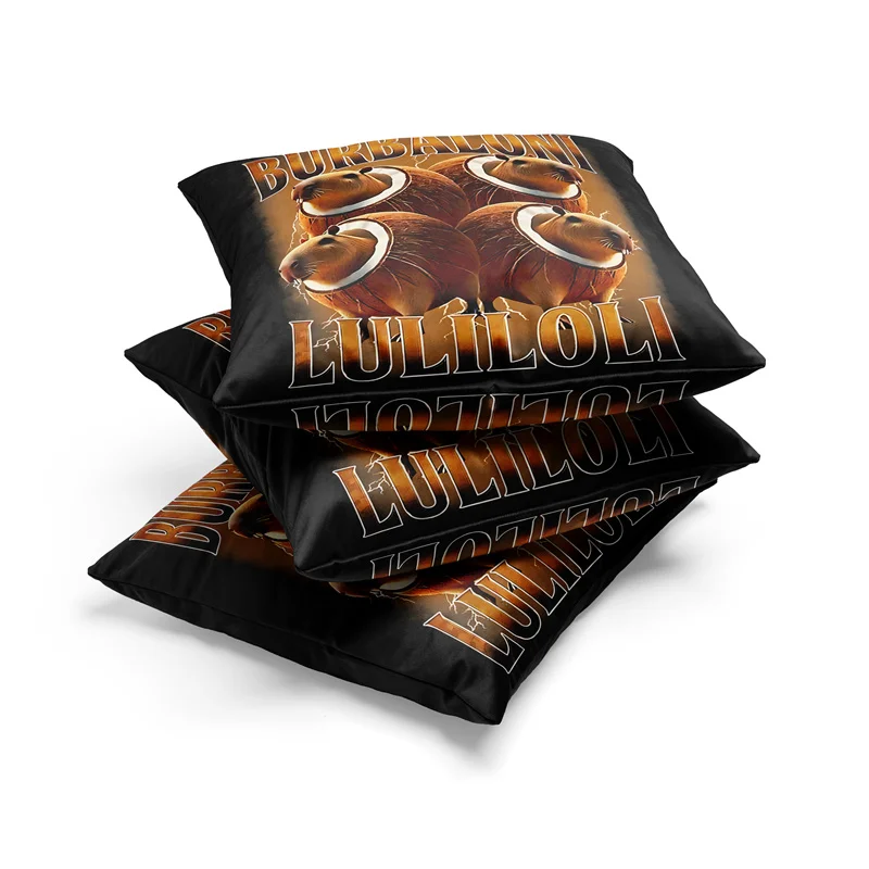 Aertemisi 18 ''x 18'' Burbaloni Lul Baina الإيطالية Brainrot ساحة رمي وسادة وسادة تغطي أكياس سادات 45 سنتيمتر x 45 سنتيمتر