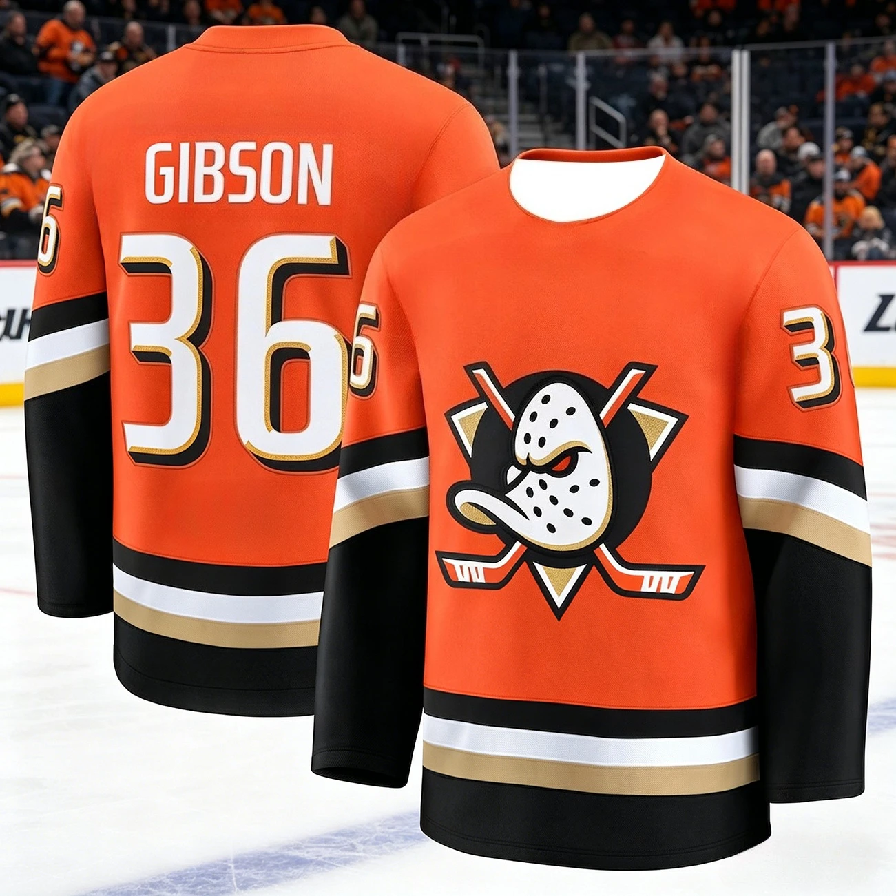 2026 New Men's Ice Hockey Training Shirt for The Duck Team - 3D Print, Breathable, Moisture-Wicking Long-Sleeved T-Shirt Kids