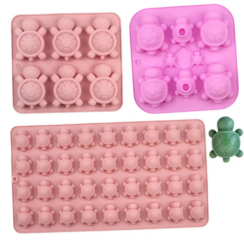 Schildkröte Silikonform Schildkröte Schokolade Süßigkeiten Jello Gummibärchen Eiswürfelform 3D Meeresleben Tier Kuchen Dekoration Küchen Werkzeuge