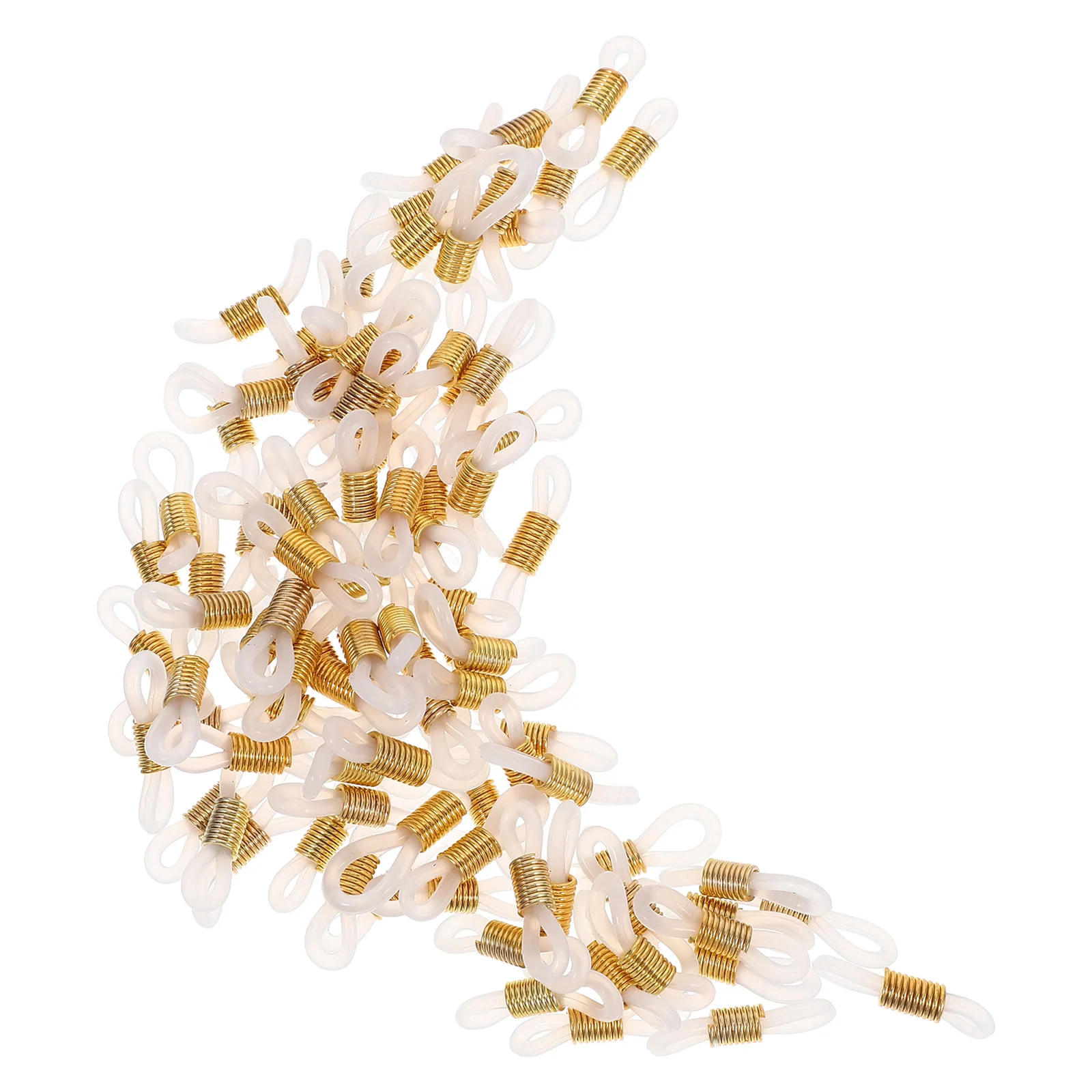 

100Pcs Silicone Glasses Chain Ends Anti Slip Iron Eyeglass Chain Connector Secure Holder Eyeglass Parts Glasses Rope Ends