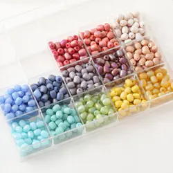 40PCS 8*9mm Cylindrical Frosted Glass Beads Charms for Jewelry Making Necklace Supplies DIY Bracelet Hand Made Accessories
