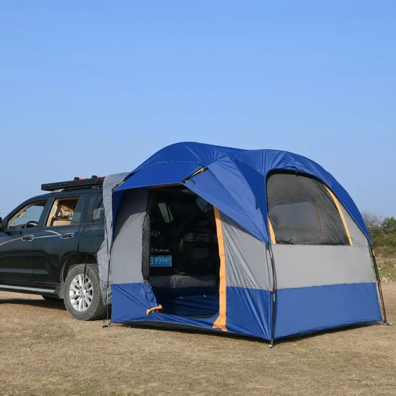 Camping car tail tent outdoor camping double roof tent folding rainproof trunk car