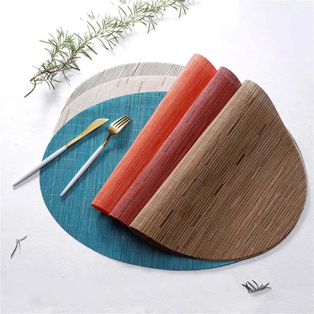 45*30cm Place Mat Anti-scratch Insulated Oval Anti-slip PVC Table Placemat Round Braided Placemats Kitchen Xmas Household Supply
