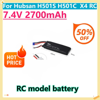 For Hubsan H501S H501C  X4 RC Quadcopter Drone Spare Parts 2s  EC2 Plug 10C  7.4V 2700mAh Lipo Battery