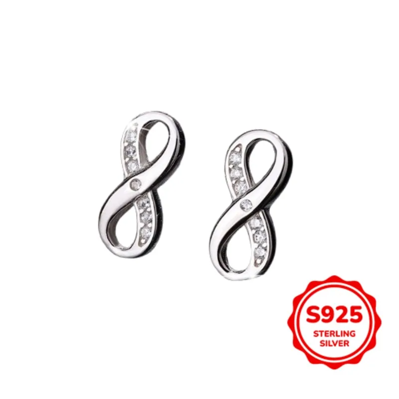 

Fashionable and Simple Authentic S925 Silver 8-character Cross Earrings Commuting Versatile Women's Earrings