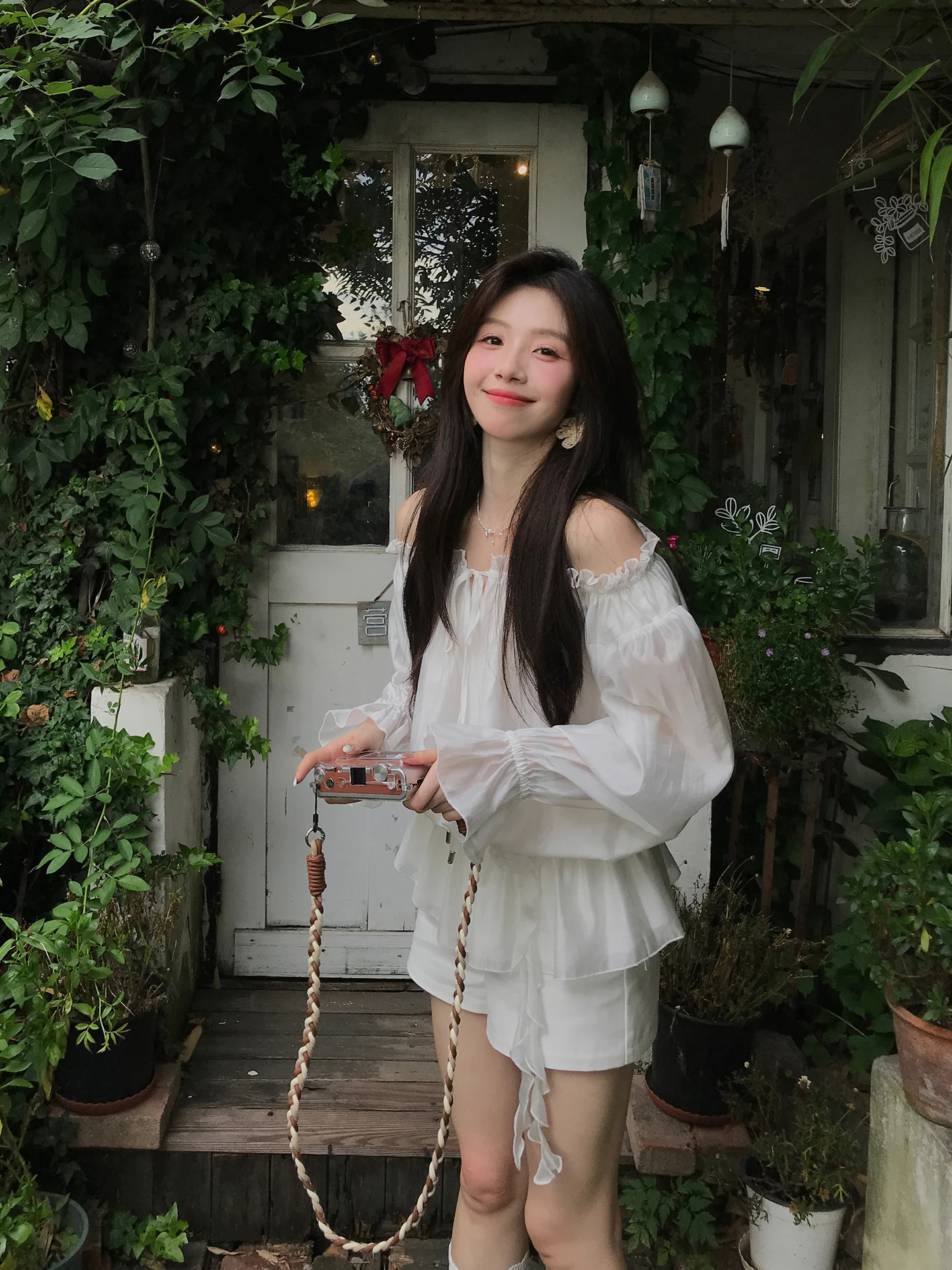 

Ele Korean Sle irt with Belt Two-Way Wear High nce Sensation Soft Nature irt for Young Women