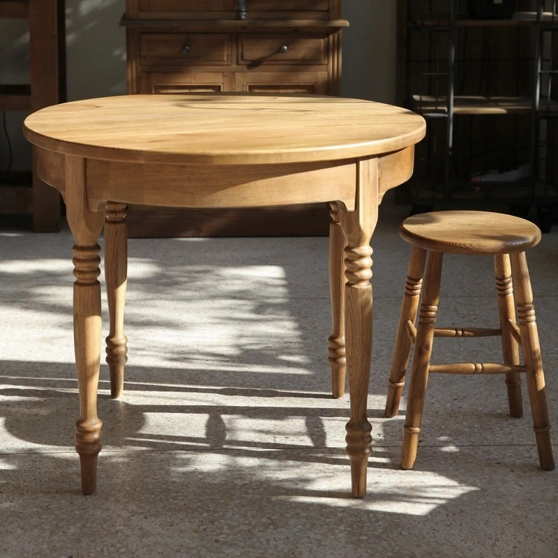 

French American, European Mediterranean style dining table, round table