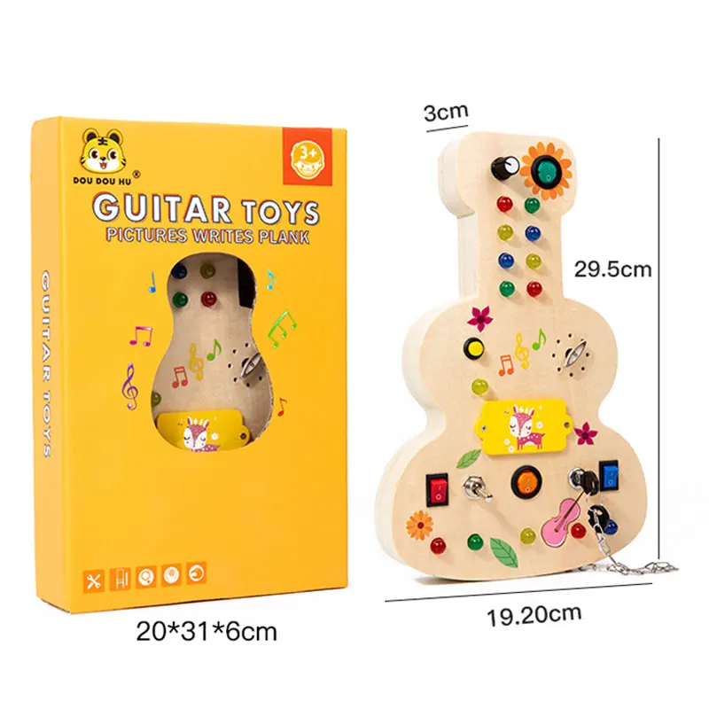 Montessori Drukbord Kinderspeelgoed Led-lichtschakelaar Simuleren Auto Stuurwiel Reisactiviteiten Zintuiglijk spel Educatief speelgoed