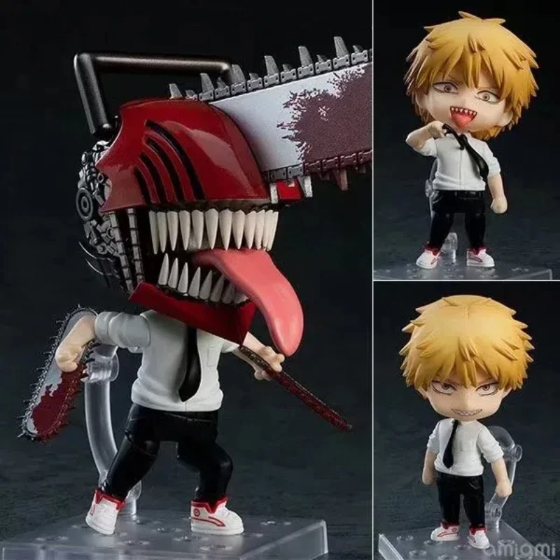 10CM Anime Chainsaw Man Denji Pochita Q Version Joint wymienne figurki PVC Model Statua Dekoracja biurka Lalka Zabawka Prezenty