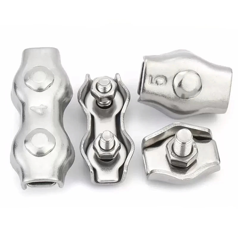 1/5 قطعة M2-M8 آخر سلك حبل المشبك الفرجار 304 الفولاذ المقاوم للصدأ كابل الموتر المضادة للانزلاق الترباس كليب حبل قبضة بسيطة تحديد أداة