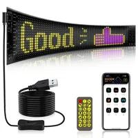 Car LED Matrix Pixel Panel, Scrolling Bright Advertising LED Signs, Flexible USB 5V LED Car Sign Bluetooth App Control