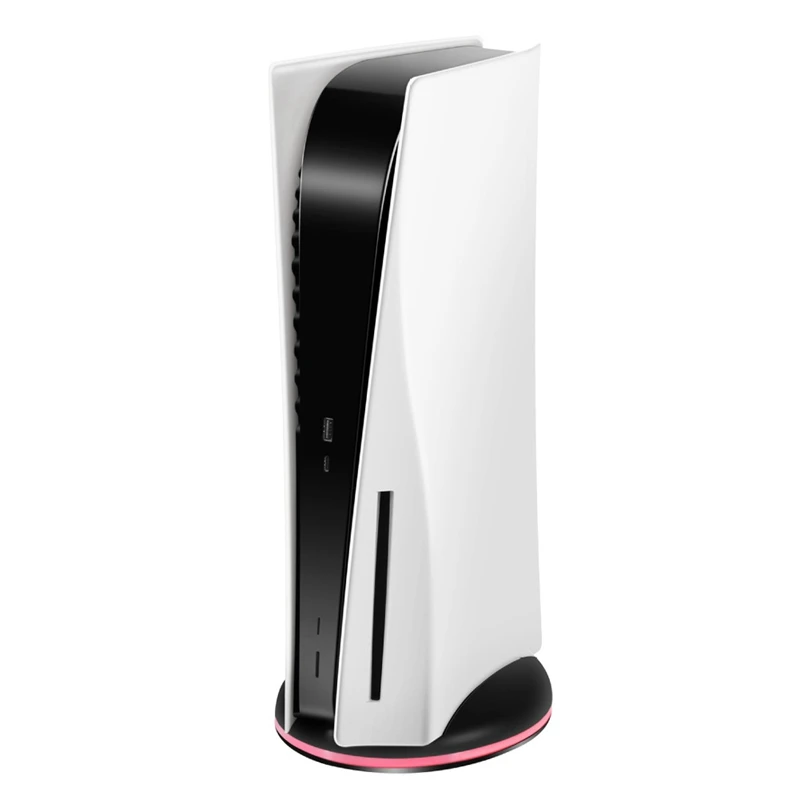 Merek baru dasar vertikal untuk konsol PS5 7 warna bagian aksesori Game dengan 3 port USB dudukan konsol RGB (putih)