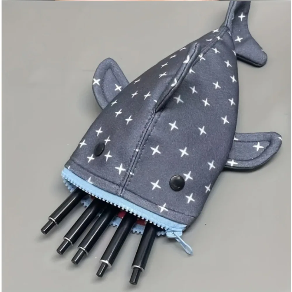 1PCS Creative Shark Pen Bag for Students, Cute and Funny, Large Capacity Storage Bag