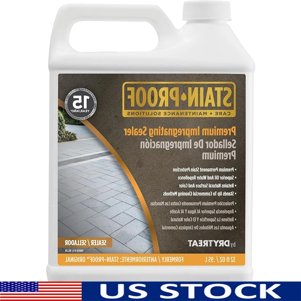 

Stain Proof Premium Sealer 1 Quart Granite Marble Tile Water Damage Protection Alkaline Cleaners Safe Stain Resistance