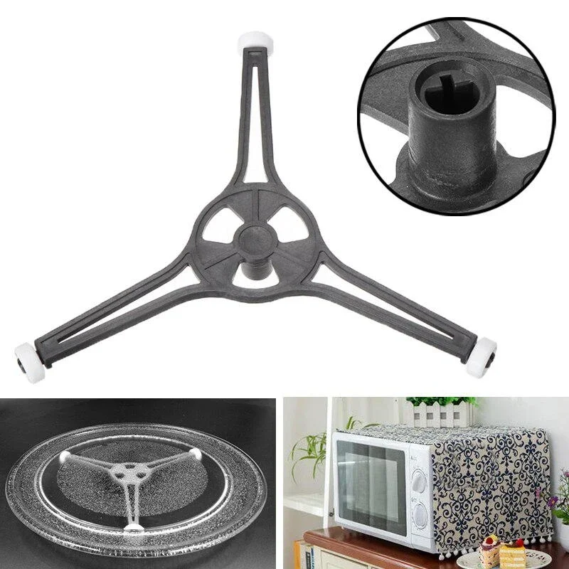 1Pc Microwave Ring Roller Support Glass Turntable Plate Holder Stand with Triple Arm for Kitchen Cookware Supplies