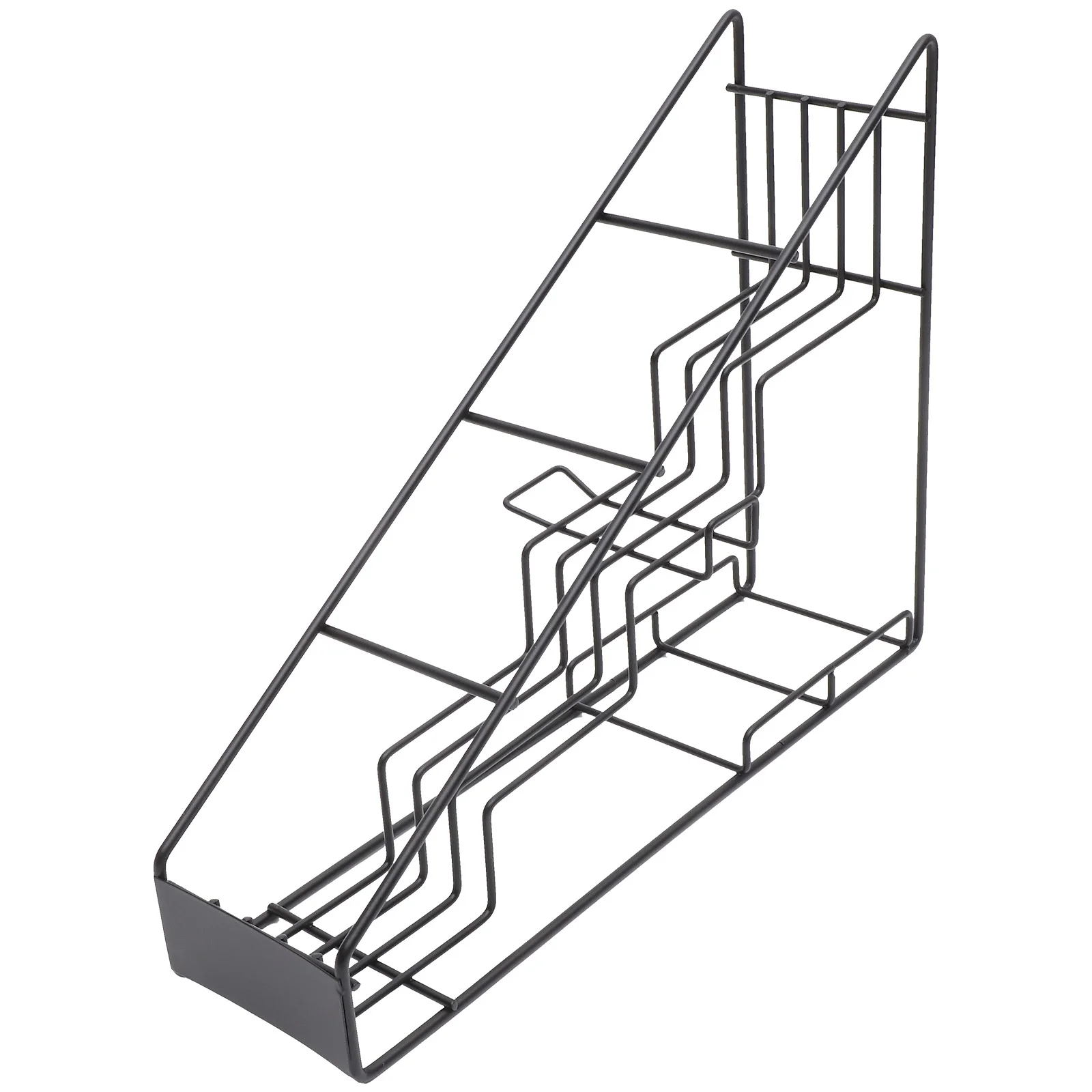 

4 Tier Stainless Steel Syrup Display Rack Slanted Kitchen Organizer for Bottles Wine Dressings Coffee Shop Storage Solution