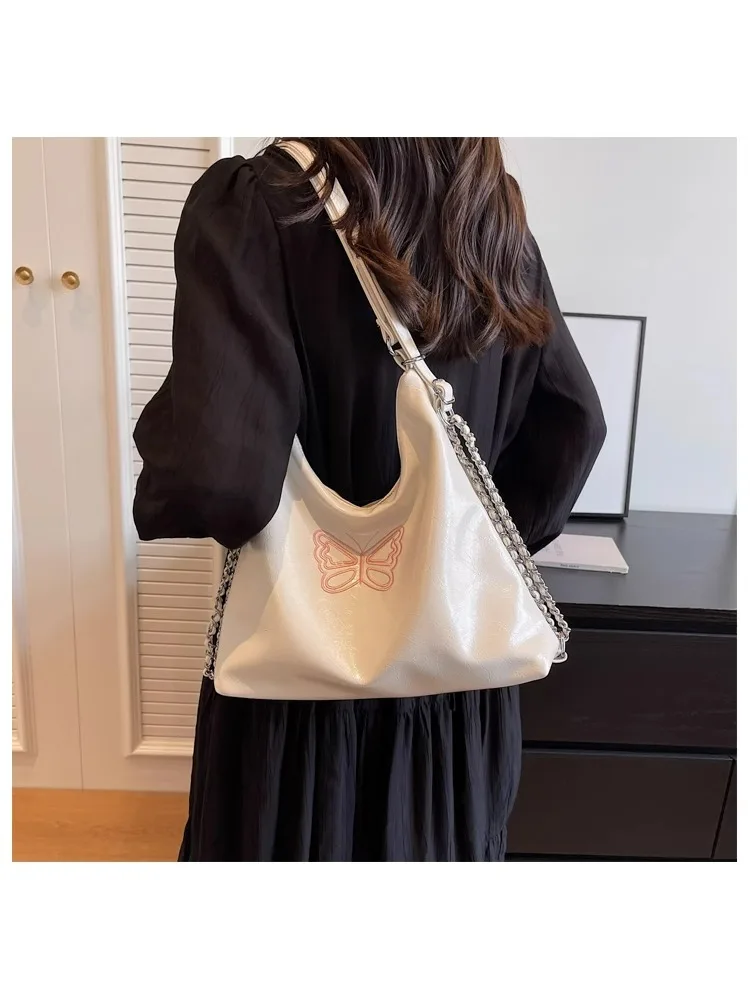 Simple Large Capacity High-grade Bag Shoulder Crossbody Bag Lightweigh Shoulder Summer Solid Color Women's Tote Bag Bow