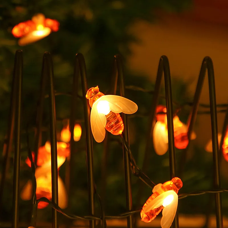 

Outdoor Home Garden Summer Wedding Camping Party Holiday Christmas Decoration 2026 Solar Lamp Fairy LED Honey Bee String Lights
