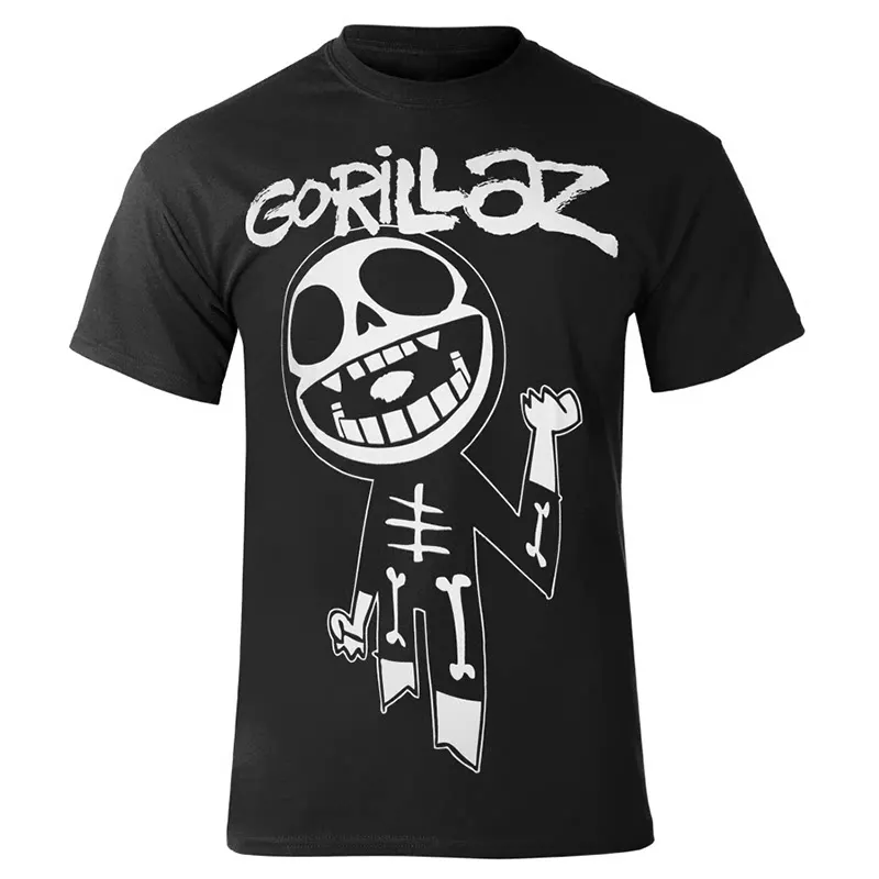 Rare (Virtual Band) Gorillaz Hip-Hop American Retro Cotton Casual Short-Sleeved Round-neck T-Shirt