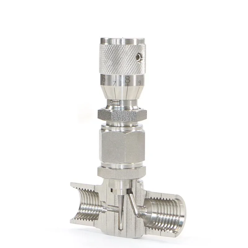 Stainless steel ferrule angle trimming valve, micro-flow regulating needle valve, high-precision 316 material right  metering