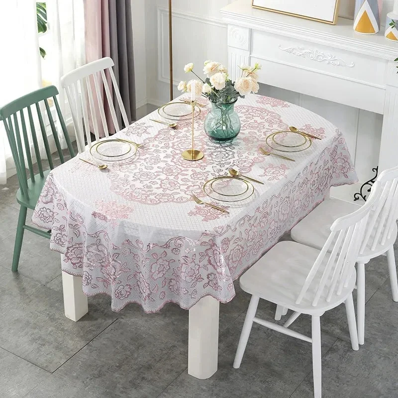 Oval Anti-scalding Insulated Home Tablecloth New Hot Stamping Printed Table Cover Fashionable Living Room Decoration Tablecloth