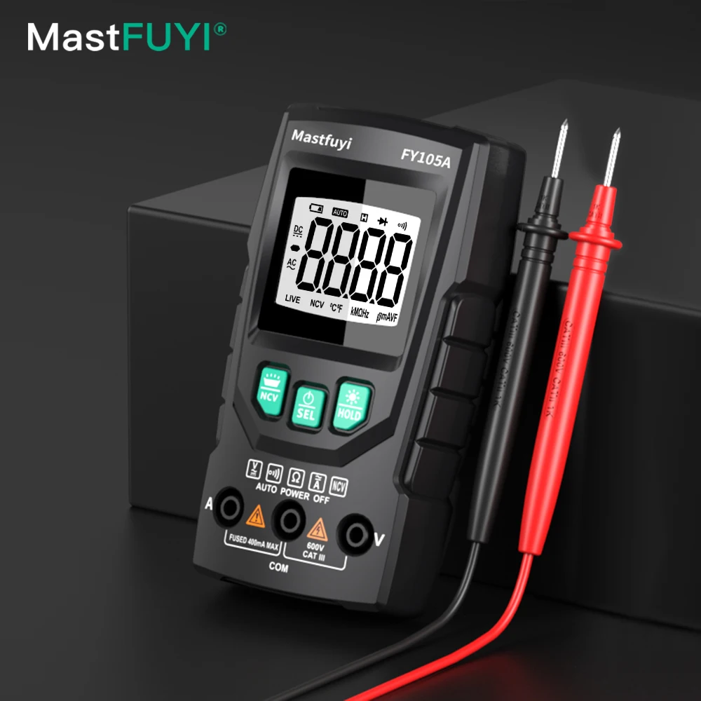 MASTFUYI FY105A Professional Intelligent Digital Multimeter High Precision DC/AC Voltage Current Auto Range Resistance Tester