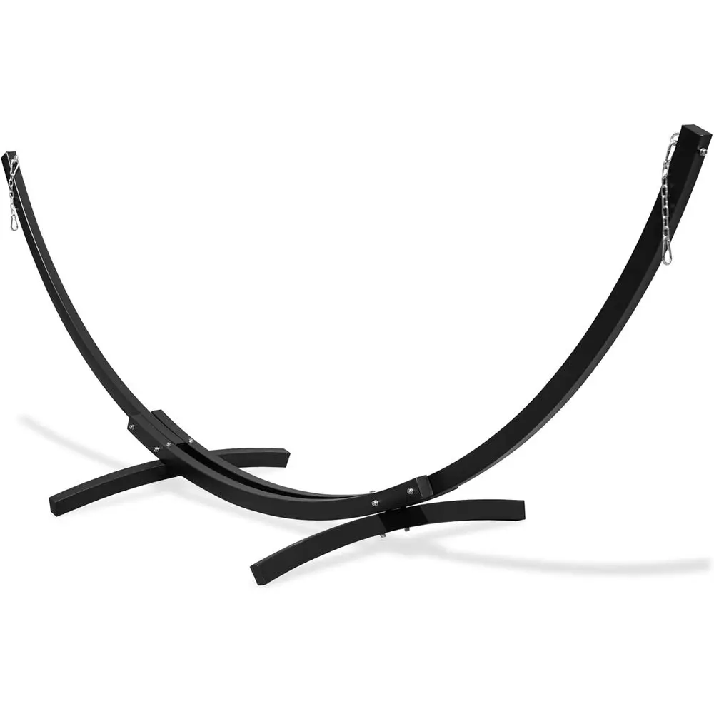 

Heavy-Duty Steel Hammock Stand with Carabiner and Chain, Weather-Resistant, 2-Person, 500 lbs Capacity, Black