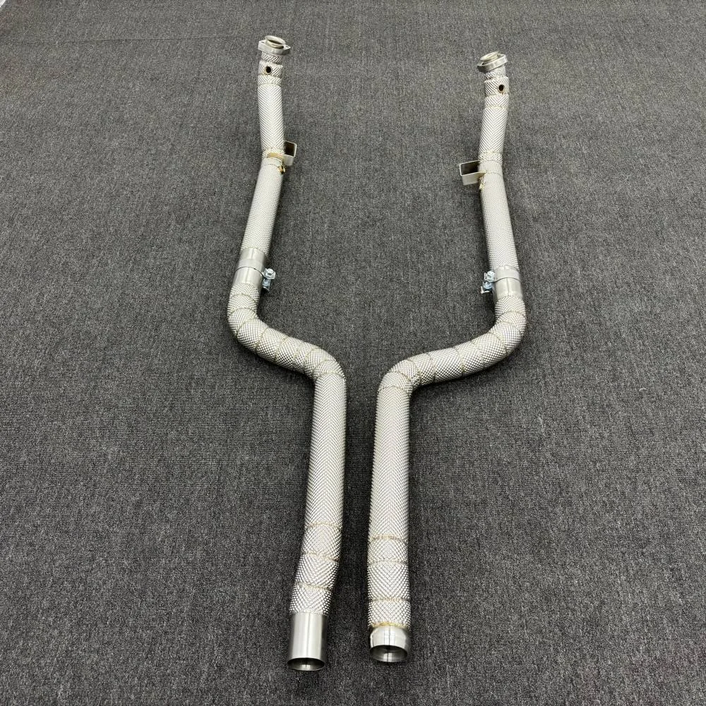 Edelstahl-Auspuff-Downpipe für Mercedes-Benz C63 AMG W204 6.2L mit Katalysator 2011-2015 Hochleistungs-Cat-Back-System – Detail 7