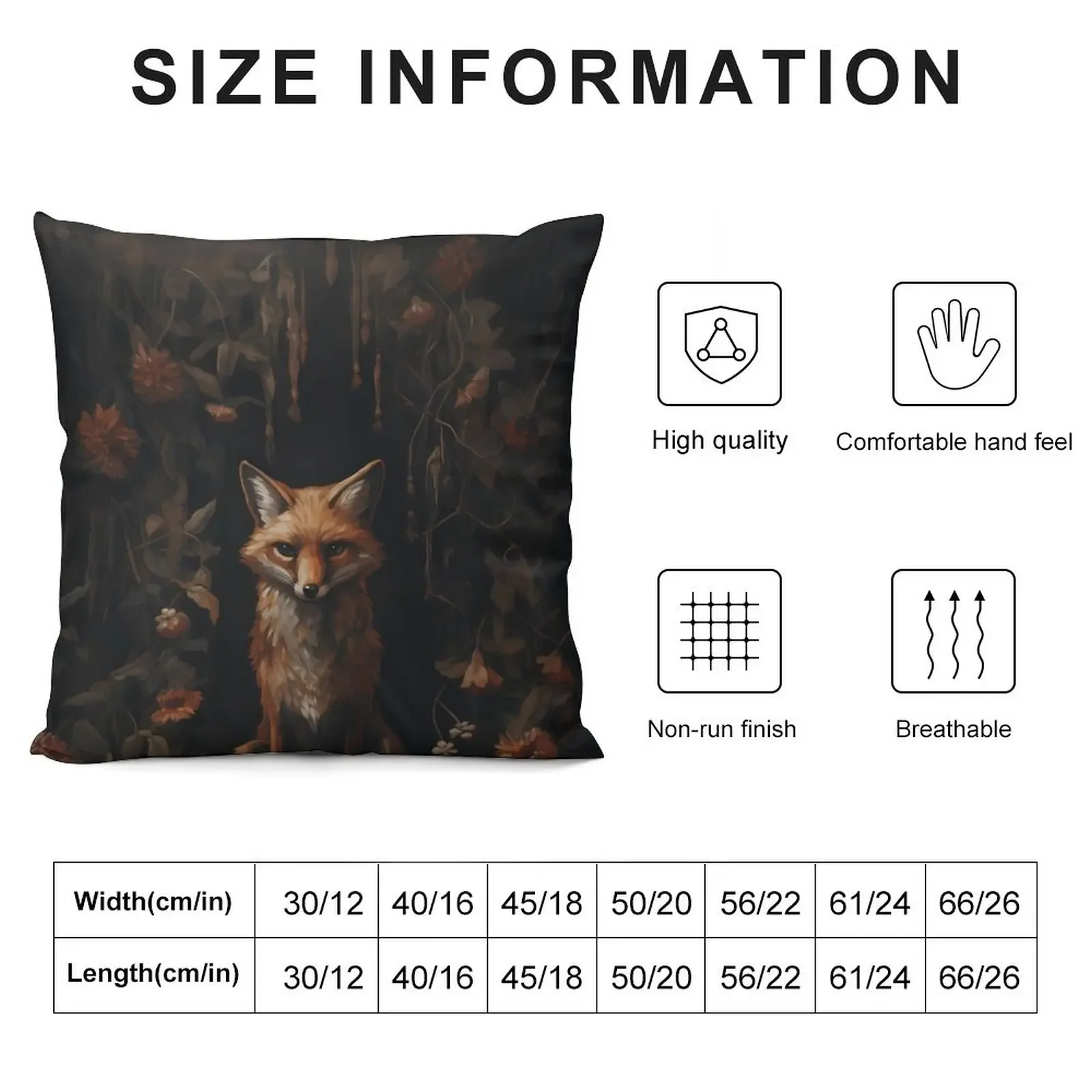 Cunning fox dark academia gothic cottagecore decor Throw Pillow Decorative pillowcase christmas cushions covers New year pillow