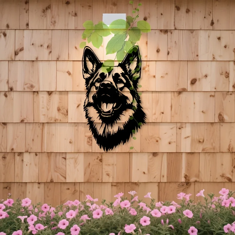 

1 шт. металлического настенного декора с изображением немецкой овчарки, статуэтка-панно, идеально подходящая для стен с тематикой домашних животных.
