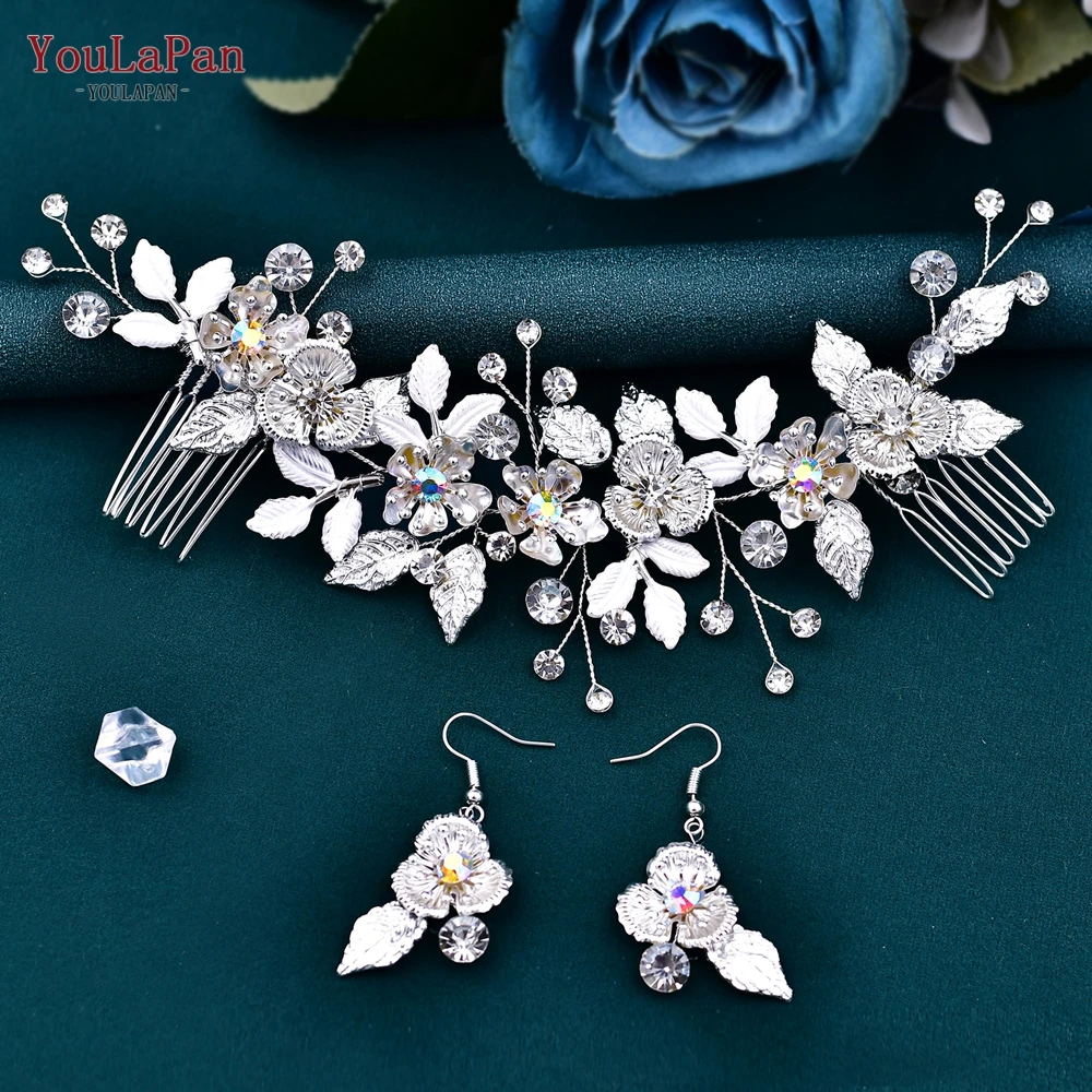 TOPQUEEN Wedding Alloy Flower Comb Bridal Exquisite Hair Accessories Women Banquet Headwear Bridesmaid Hair Ornaments HP523