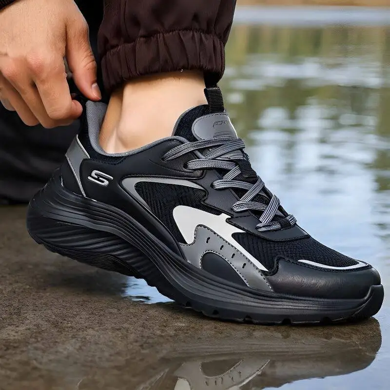 Skechers Mens Casual Shoes Breathable Comfortable Black Sneakers 118227-BBK