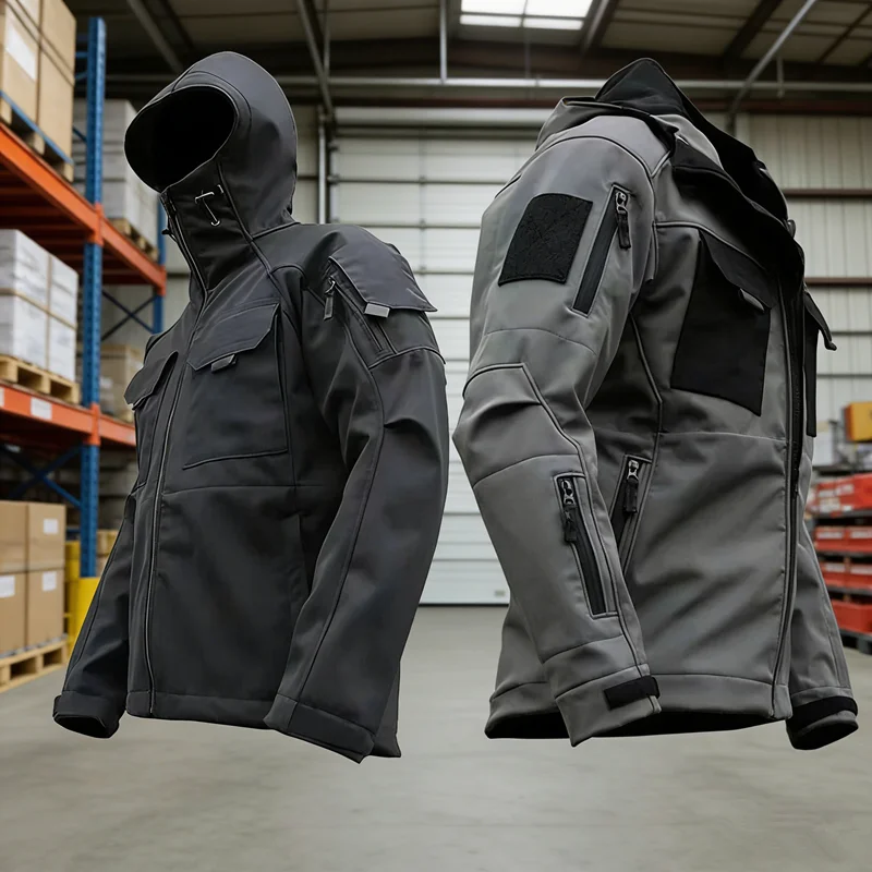 

Зимняя тактическая флисовая куртка-софтшелл для мужчин, водонепроницаемая, ветрозащитная, черная, для работы, охоты, походов, кемпинга, ветровка