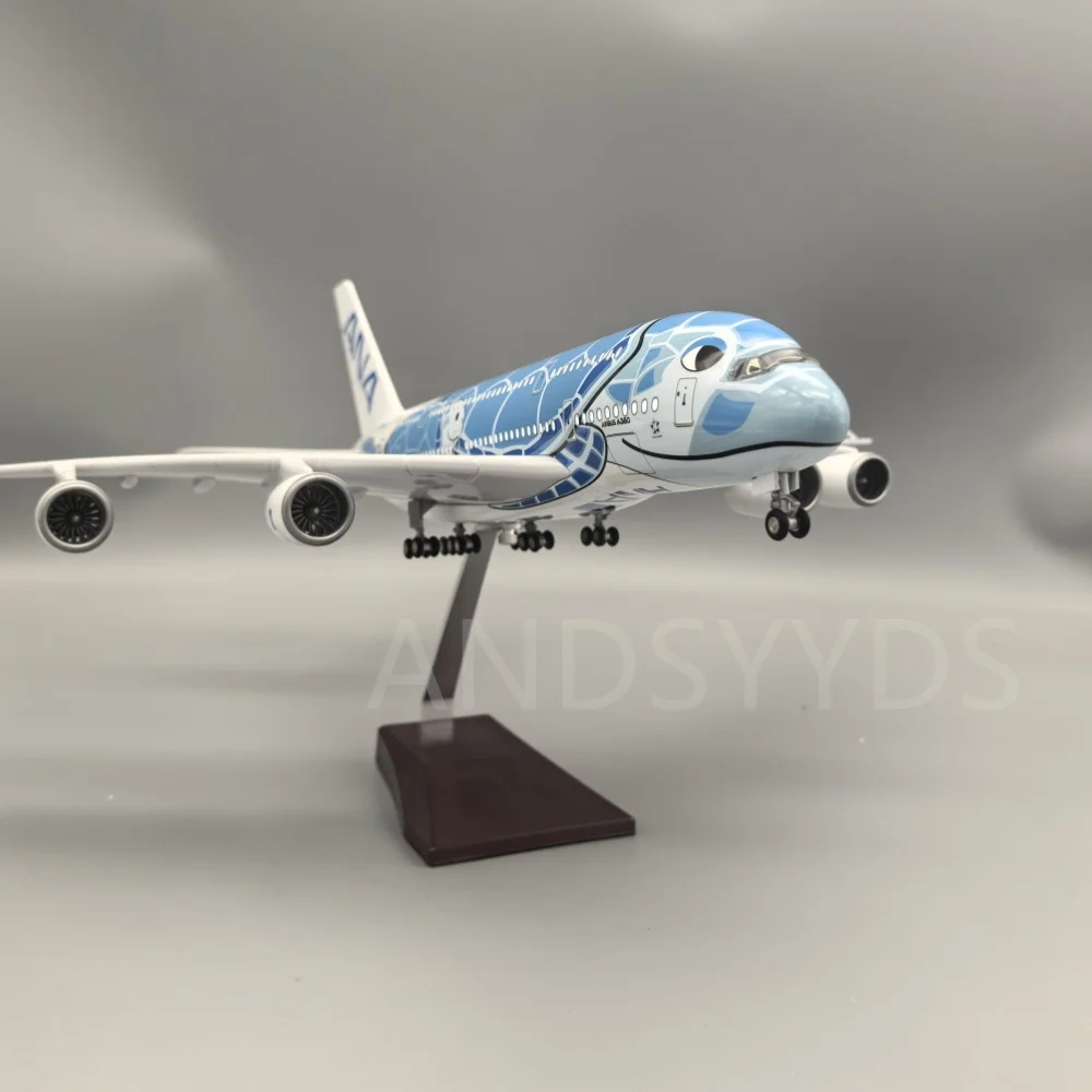 Nuevo modelo de avión SeaTurtle a380 de 47cm, Kits de modelos de avión de tortuga A380 con rueda, juguetes de resina, colección de modelos, regalos para sala de estar