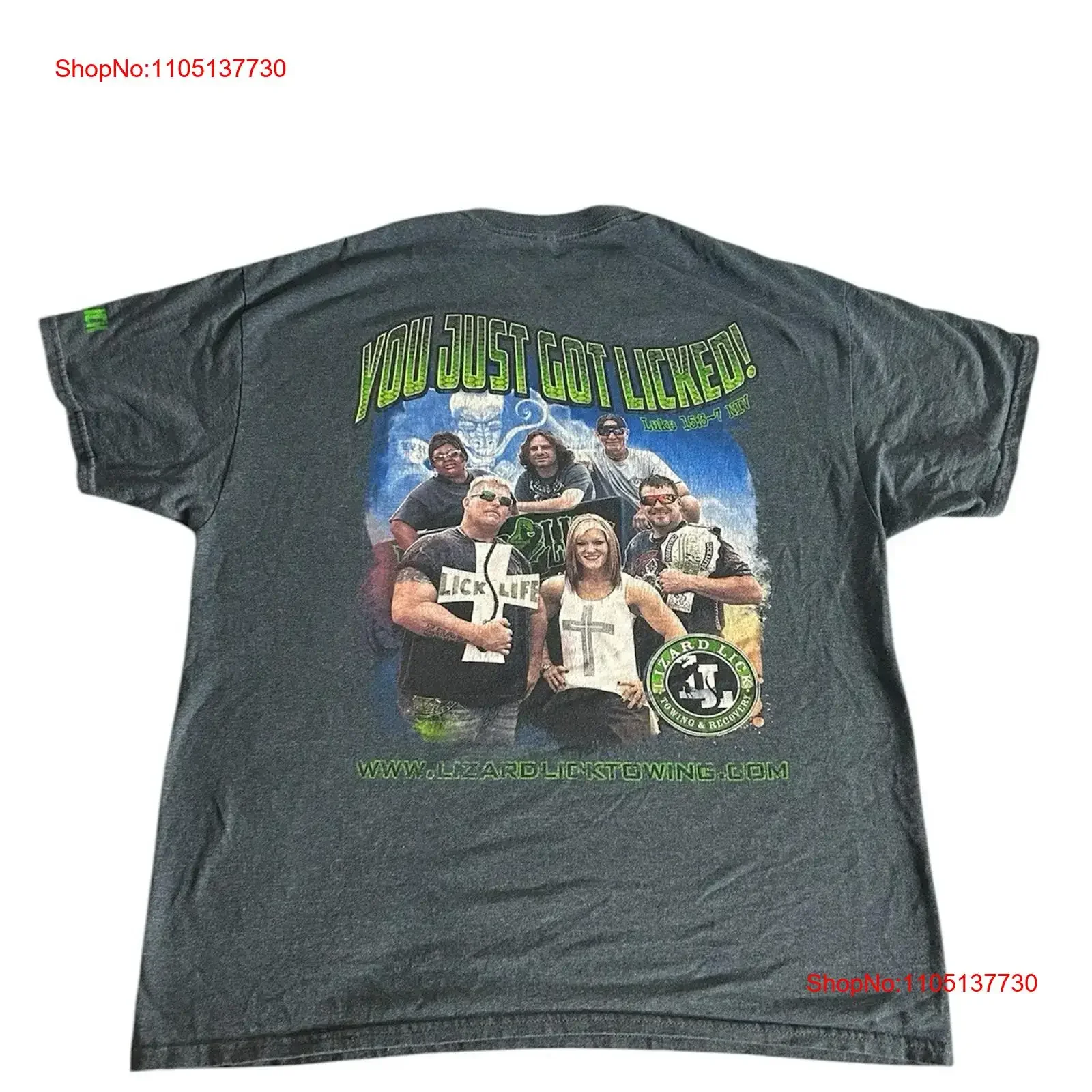 Lizard Lick Towing Recovery Double Sided XL T SHIRT vintage Washed Slightly streetwear Top For Everyday Wear Stretched Soft
