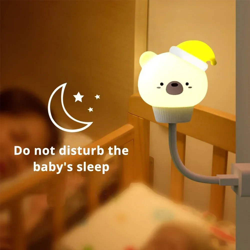 Cute Cartoon Kitten LED Lamp, Crianças Night Light, Controle Remoto IR, Decoração do Quarto, Bebê e Criança, DC, 5V, USB, Atmosfera