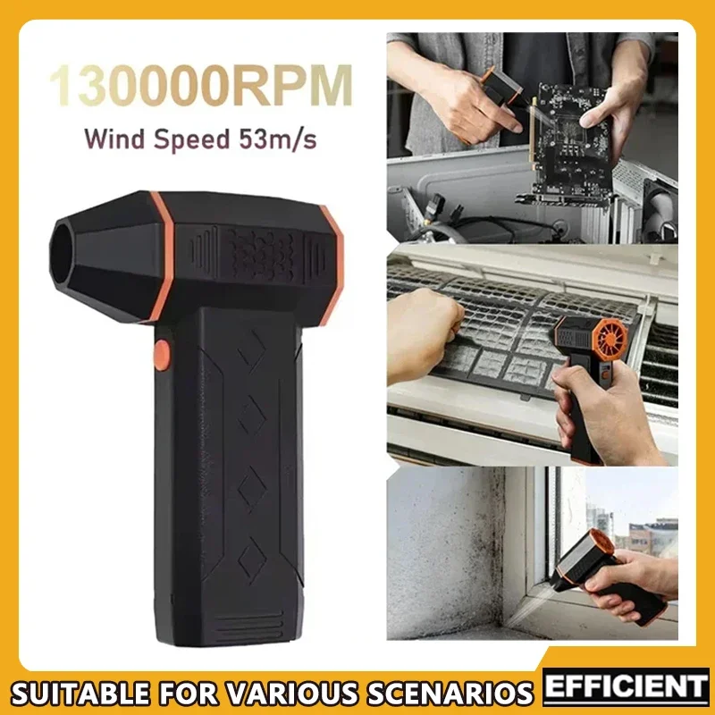 

2025 Electric Air Duster High Speed 130000RPM Turbo Jet Fan 80M/S Compressed Air Duster for Computers Cars Outdoor Cleaning