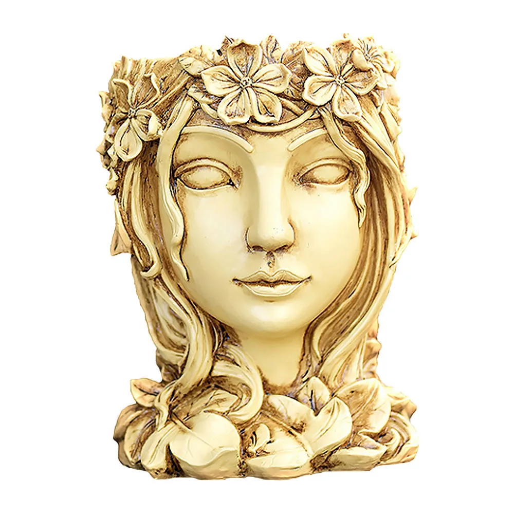 

1Pcs Resin Flowerpot Girl Shape Planter Creative Desktop Home Office Decorative Succulent Flower Pot Flowerpot