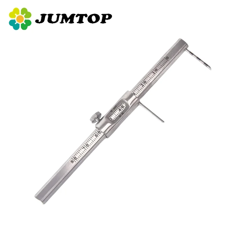 JUMTOP Dental Implant Gauge Caliper Ruler Stainless Steel 0-80mm Orthodontic Sliding Caliper Dentist Instruments