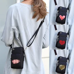 Universal Shoulder Mobile Phone Case Bags for Samsung IPhone Xiaomi Women Wrist Pouch Wallet Mini Sport Arm Bag Love Printed Bag