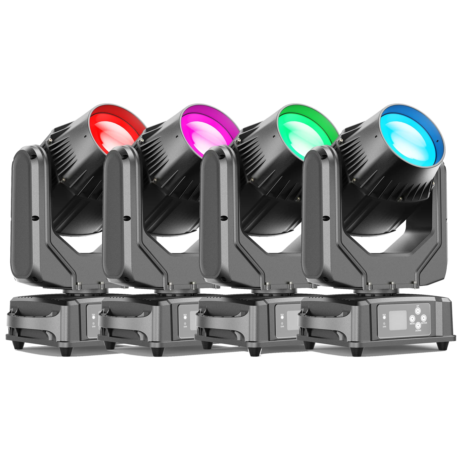 Yiflamefly 4 Stück 250W wasserdichte Par-Leuchten, 14 Farben & 18 Gobos & 24-Facetten-Prisma, Bühnenbeleuchtung, lineare Dimmung, DJ-Lichter für Publikums-Shows, Hochzeiten, Partys, KTV, Bars und