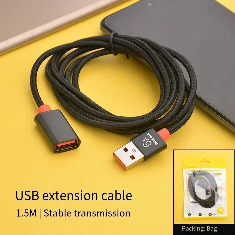 1m/1.5m 6A USB 3.0 Extension Cable Female To Male Extender Cord Transmission Data Cable Cord For Camera TV Printer Computers