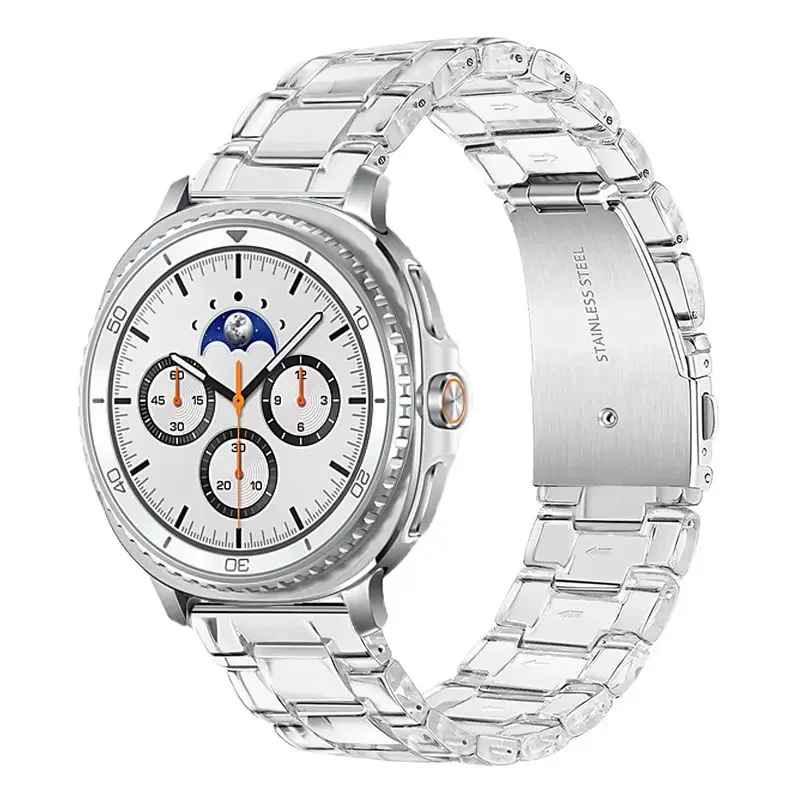 Doorzichtige band voor Samsung Watch 8 Classic/8 40 mm 44 mm vouwgesp horlogeband armband voor Samsung Galaxy Watch Ultra 2 polsband