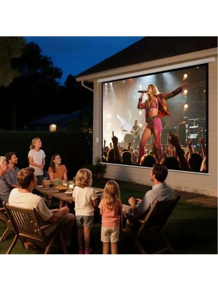 120 Zoll - 4:3 Projektionsleinwand - 4K 1080P HD Tragbare Roll-Up-Leinwand - Geeignet für Heimkino, Home Office, Outdoor-Partys, Picknick, Camping, Garten - Kompakte Projektorleinwand