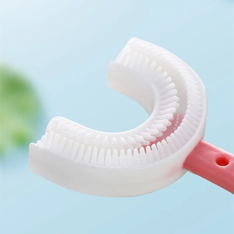 2pcs U Shaped Kids Toothbrush Baby Teeth Cleaning Brushing Instrument Children Oral Cleaning Toothbrush Brushing Tools