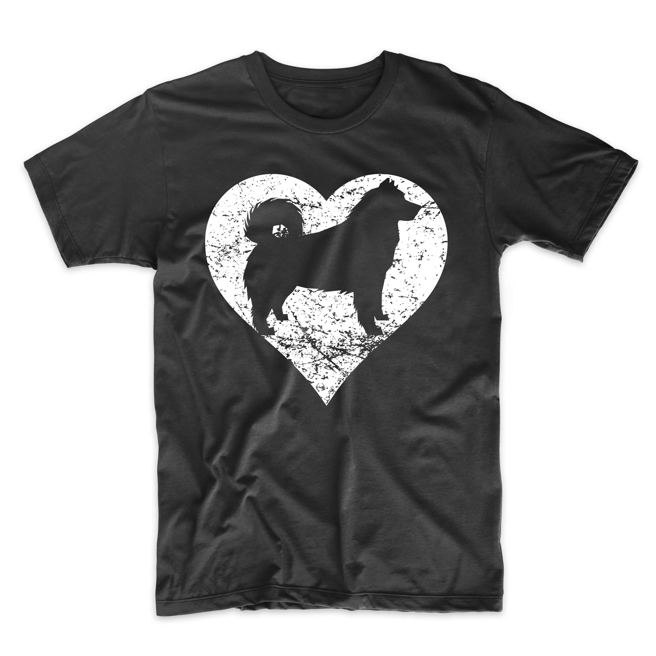 Alaskan Malamute T Shirt Distressed Heart Dog Owner